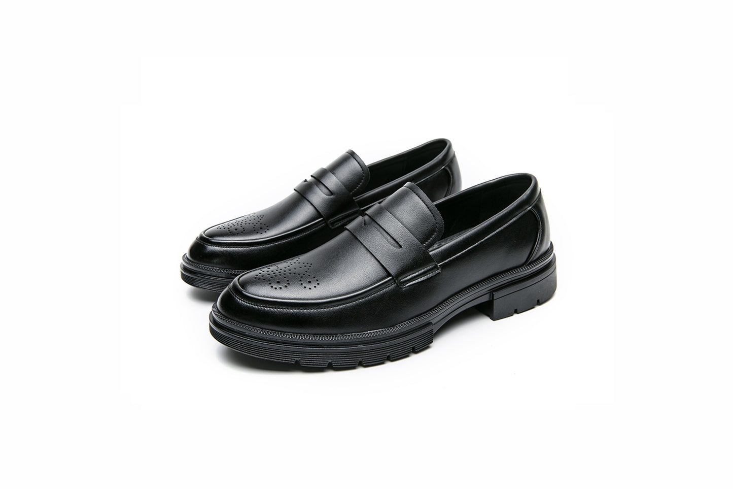 Brogued Slip-On Casual Loafers