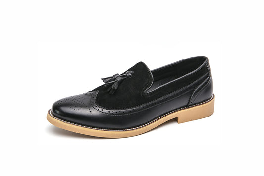 Brogue Tassel Slip-On Leather Casual Loafers