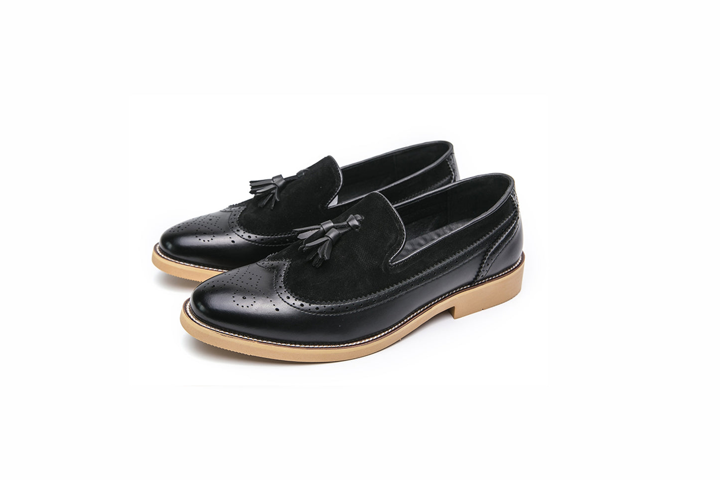 Brogue Tassel Slip-On Leather Casual Loafers