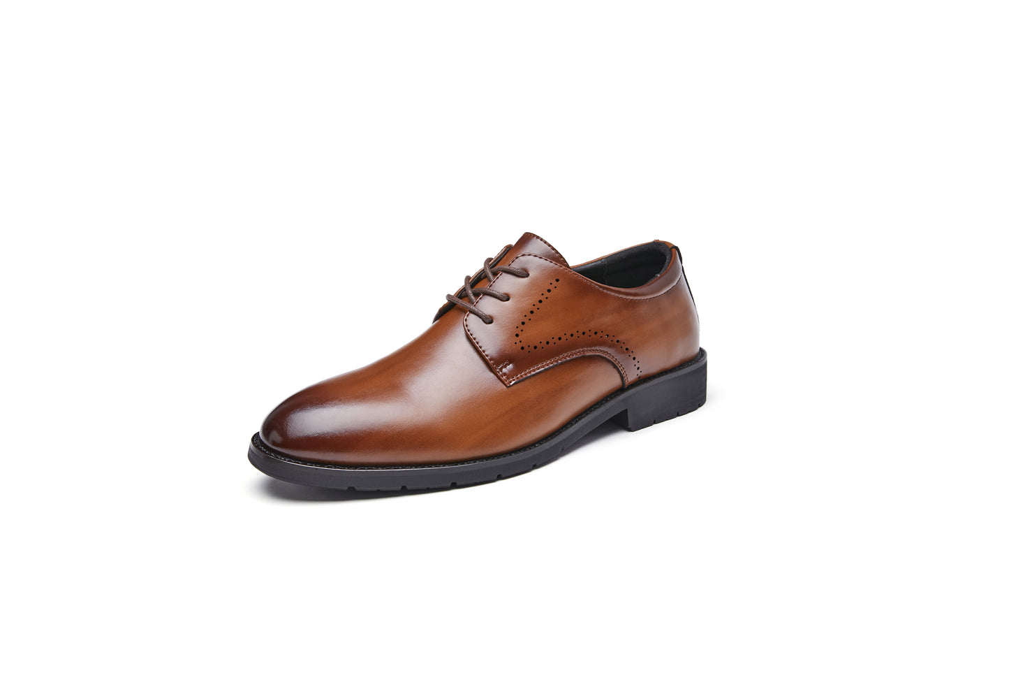 Breathable Carved Leather Derby Shoes for Business and Wedding