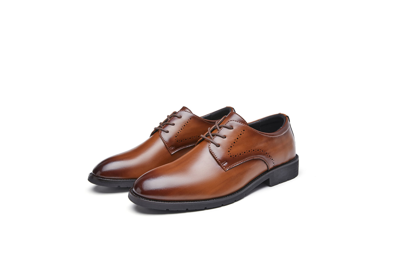 Breathable Carved Leather Derby Shoes for Business and Wedding