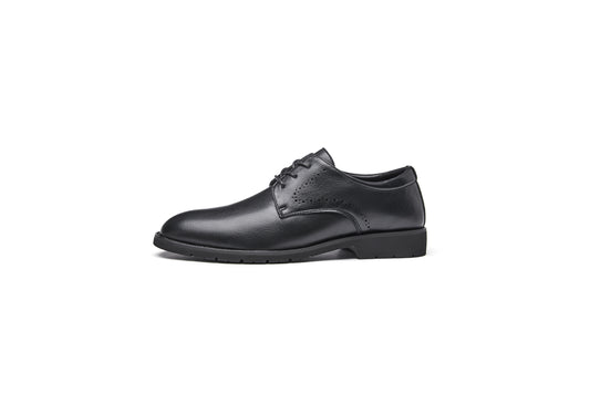 Breathable Carved Leather Derby Shoes for Business and Wedding