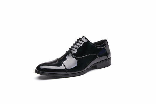 Men's Business Lace-Up Patent Leather Oxford Shoes