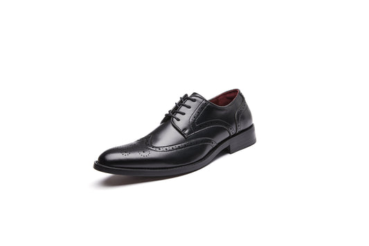 British Style Elegant Brogue Leather Derby Shoes