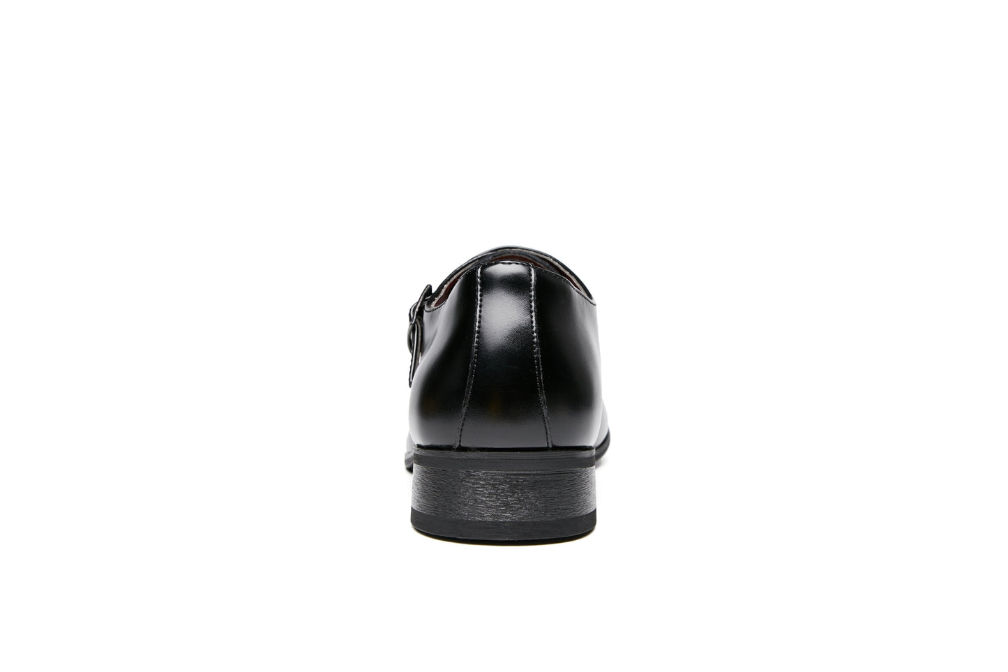Buckle Slip-On Leather Monk Shoes