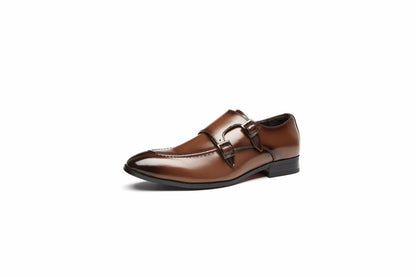 Men's Classic Monk Strap Shoes (Brown, Coffee)