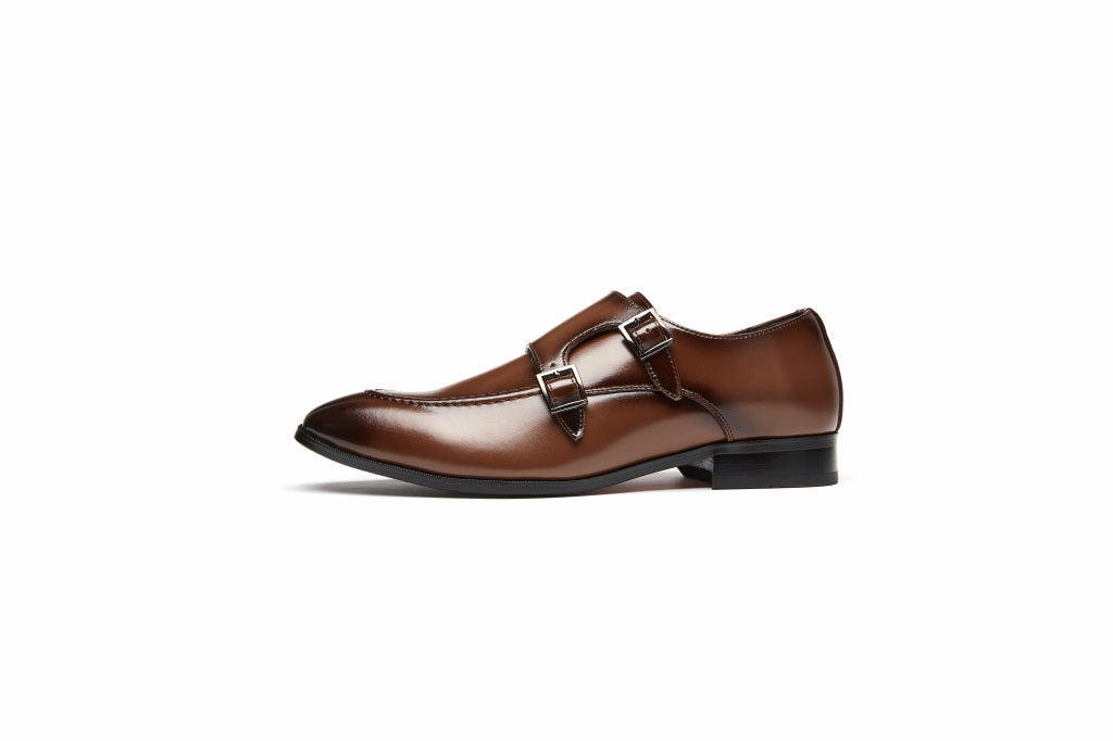 Men's Classic Monk Strap Shoes (Brown, Coffee)