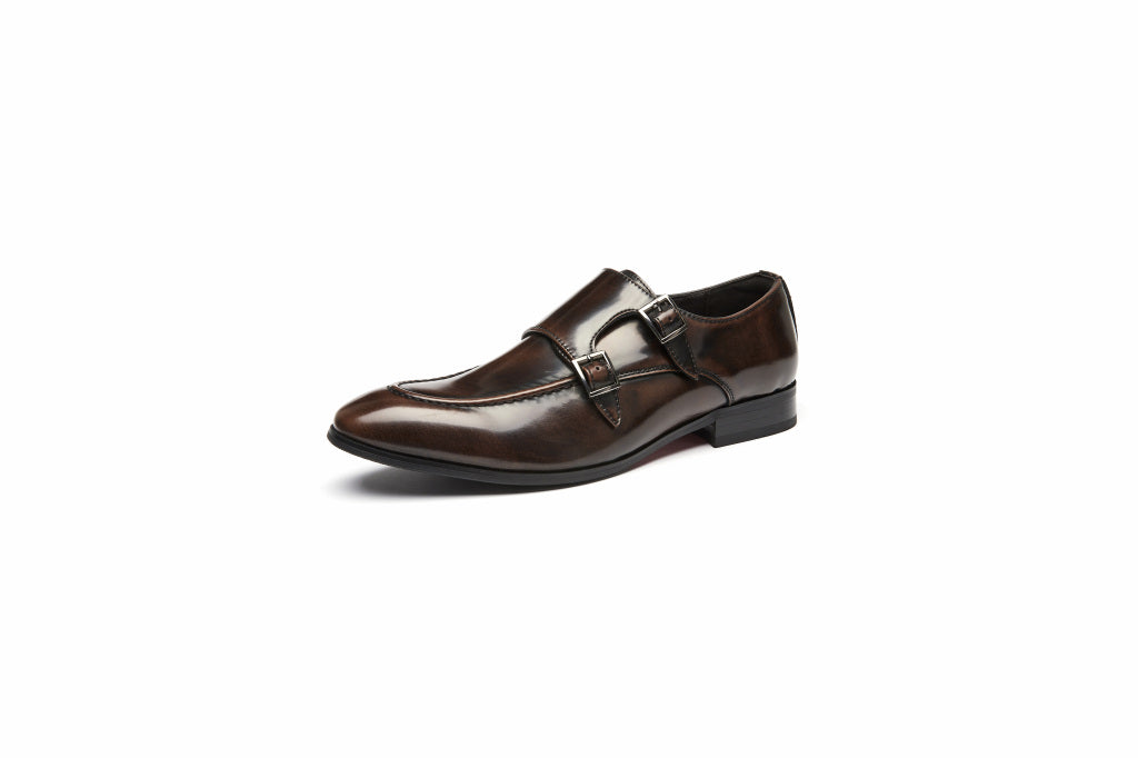 Men's Classic Monk Strap Shoes (Brown, Coffee)