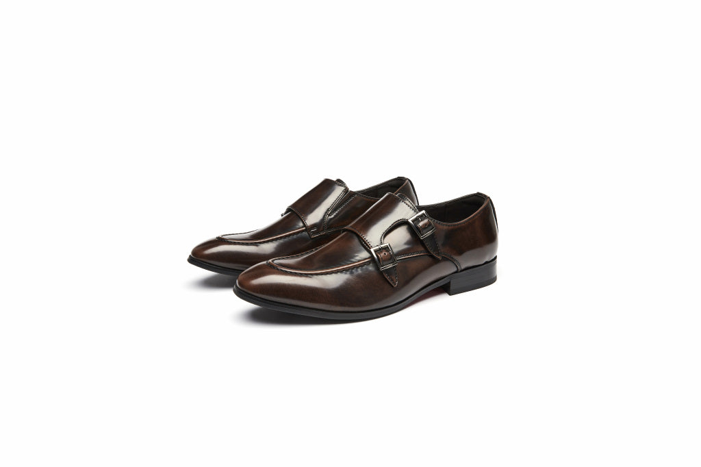 Men's Classic Monk Strap Shoes (Brown, Coffee)