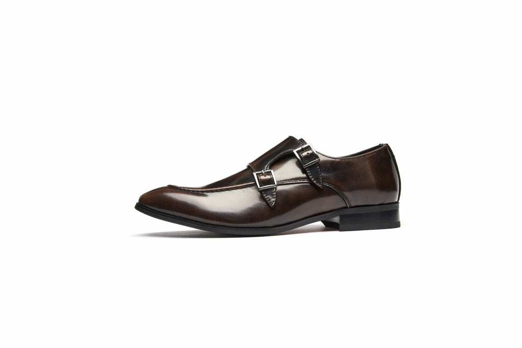 Men's Classic Monk Strap Shoes (Brown, Coffee)