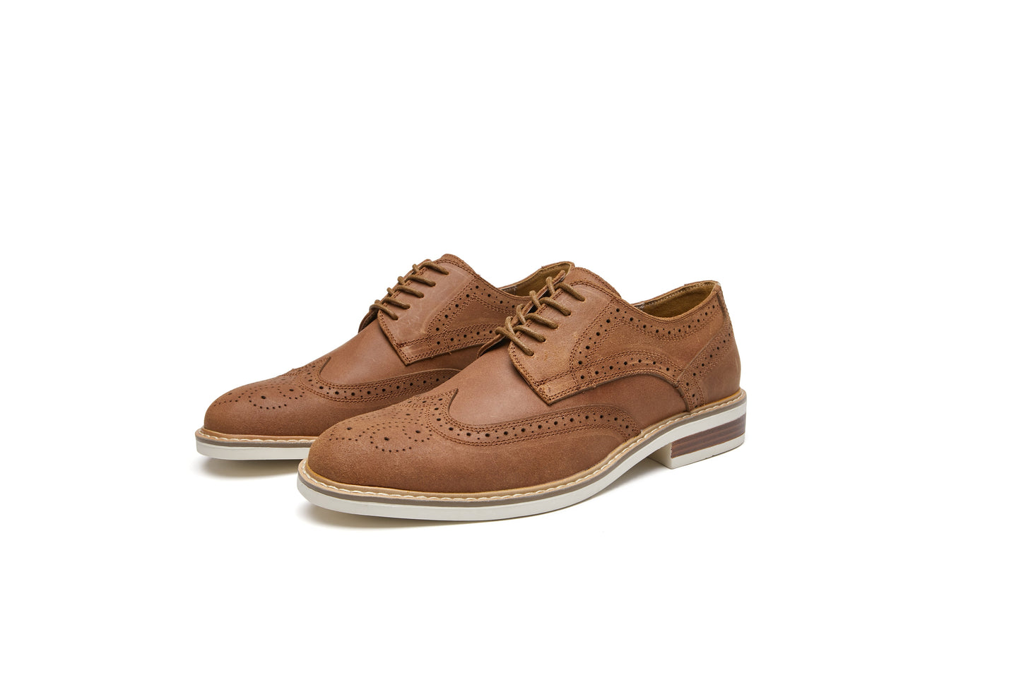 Suede Carved Brogue Derby Shoes