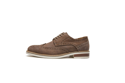 Suede Carved Brogue Derby Shoes