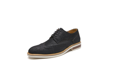 Suede Carved Brogue Derby Shoes