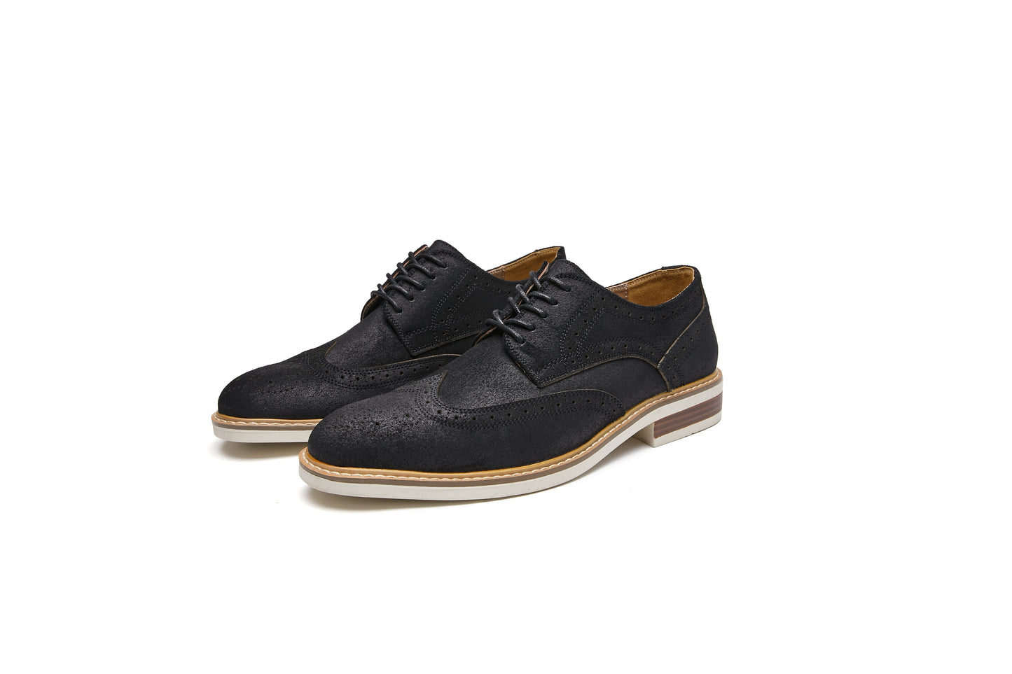 Suede Carved Brogue Derby Shoes