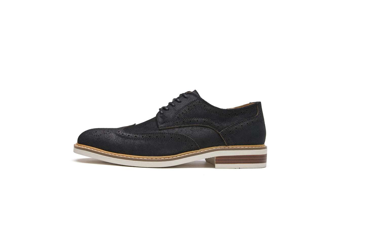 Suede Carved Brogue Derby Shoes