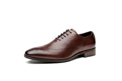 Classic Business Derby Shoes with Carved Pattern