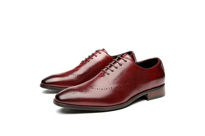 Classic Business Derby Shoes with Carved Pattern