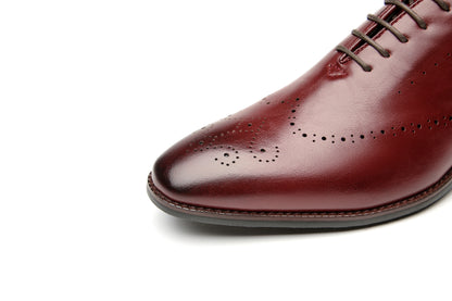 Classic Business Derby Shoes with Carved Pattern