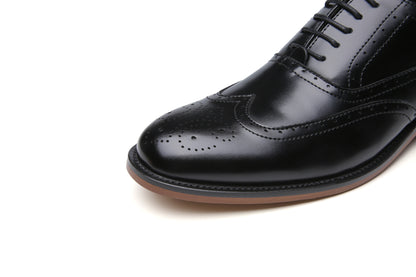 British Style Carved Brogue Leather Oxford Shoes - Office and Wedding Formal Footwear