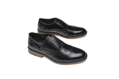 British Style Carved Brogue Leather Oxford Shoes - Office and Wedding Formal Footwear